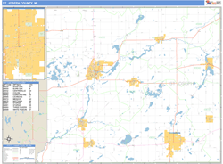 St. Joseph County, MI Zip Code Wall Map