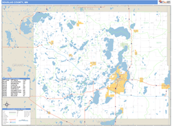 Douglas County, MN Zip Code Wall Map