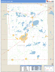 Kandiyohi County, MN Zip Code Wall Map