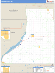 Traverse County, MN Zip Code Wall Map