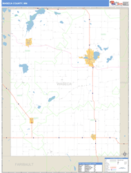 Waseca County, MN Zip Code Wall Map