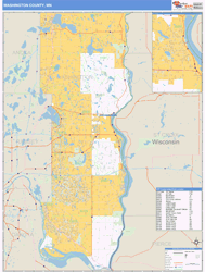 Washington County, MN Zip Code Wall Map