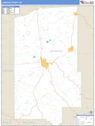 Lawrence County, MS Zip Code Wall Map