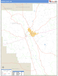 Marion County, MS Zip Code Wall Map