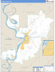 Warren County, MS Zip Code Wall Map