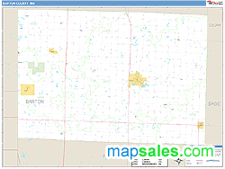 Barton County, MO Zip Code Wall Map