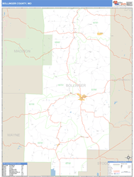 Bollinger County, MO Zip Code Wall Map