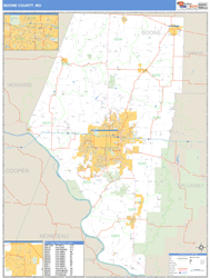 Boone County, MO Zip Code Wall Map