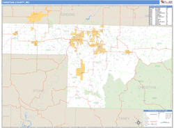 Christian County, MO Zip Code Wall Map