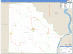 Clark County, MO Zip Code Wall Map