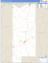 Gasconade County, MO Zip Code Wall Map