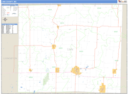 Linn County, MO Zip Code Wall Map