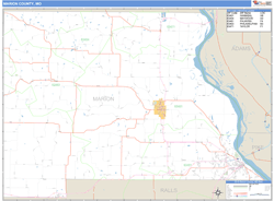 Marion County, MO Zip Code Wall Map