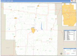 Nodaway County, MO Zip Code Wall Map