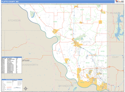 Platte County, MO Zip Code Wall Map