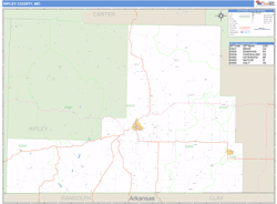 Ripley County, MO Zip Code Wall Map