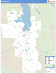 Lake County, MT Zip Code Wall Map