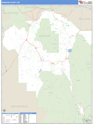 Madison County, MT Zip Code Wall Map