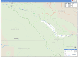 Mineral County, MT Zip Code Wall Map