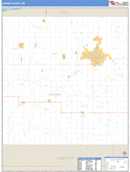 Adams County, NE Zip Code Wall Map