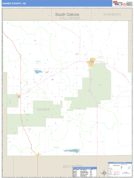 Dawes County, NE Zip Code Wall Map