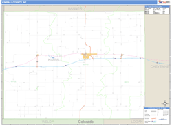 Kimball County, NE Zip Code Wall Map