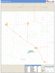 Pierce County, NE Zip Code Wall Map