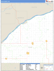 Polk County, NE Zip Code Wall Map