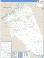 Burlington County, NJ Zip Code Wall Map