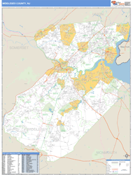 Middlesex County, NJ Wall Map