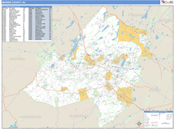 Morris County, NJ Zip Code Wall Map