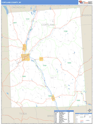 Cortland County, NY Zip Code Wall Map