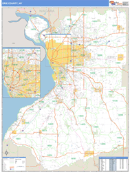 Erie County, NY Zip Code Wall Map