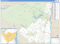 Ulster County, NY Zip Code Wall Map