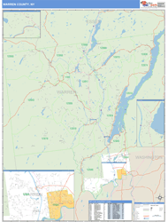 Warren County, NY Zip Code Wall Map