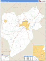 Lenoir County, NC Zip Code Wall Map