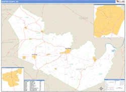 Martin County, NC Zip Code Wall Map