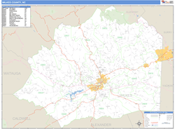 Wilkes County, NC Zip Code Wall Map