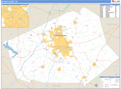 Wilson County, NC Zip Code Wall Map