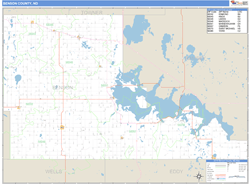 Benson County, ND Zip Code Wall Map