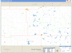 McIntosh County, ND Zip Code Wall Map