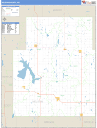 Nelson County, ND Zip Code Wall Map