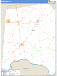 Adams County, OH Zip Code Wall Map