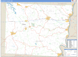 Belmont County, OH Zip Code Wall Map