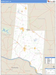 Brown County, OH Zip Code Wall Map