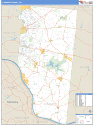 Clermont County, OH Zip Code Wall Map