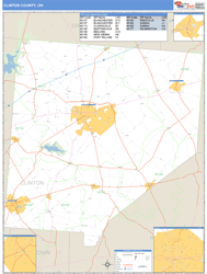 Clinton County, OH Zip Code Wall Map