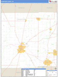 Crawford County, OH Wall Map