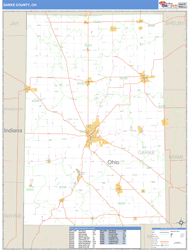 Darke County, OH Zip Code Wall Map