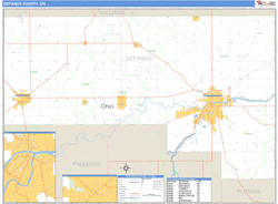 Defiance County, OH Zip Code Wall Map